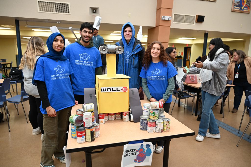 Students during canstruction contest - WallE