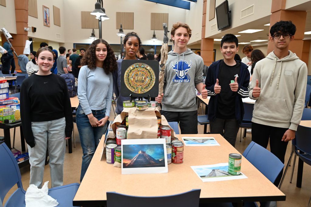 Students during canstruction contest