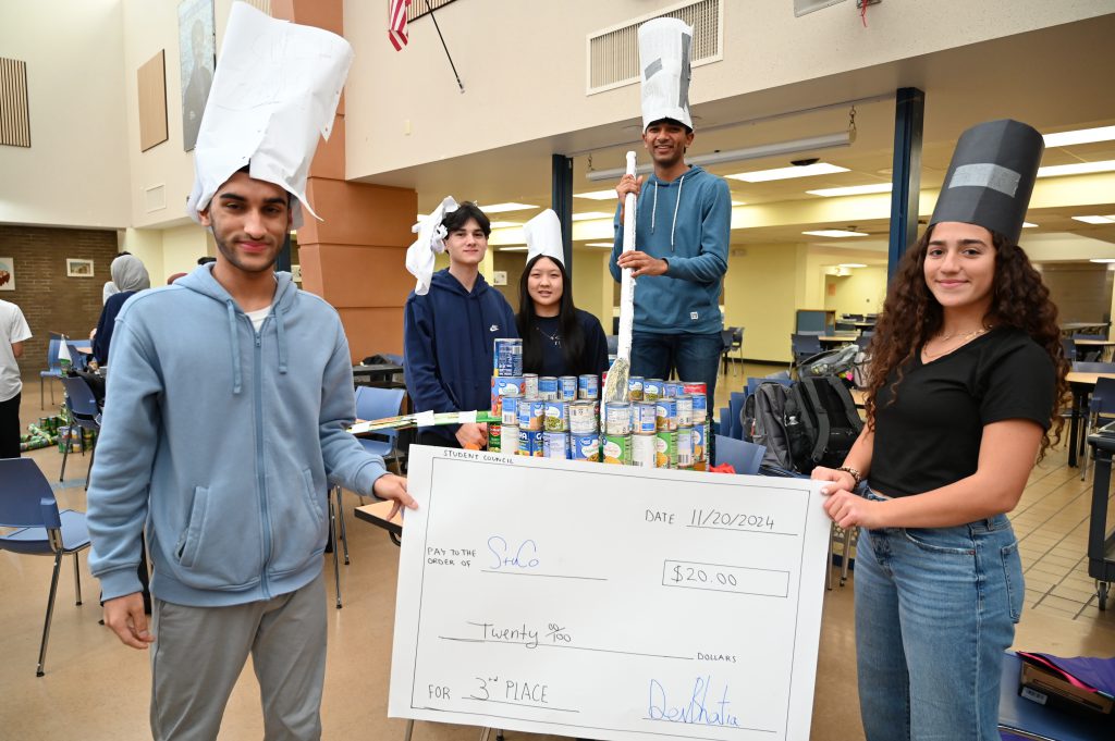 Students during canstruction contest 